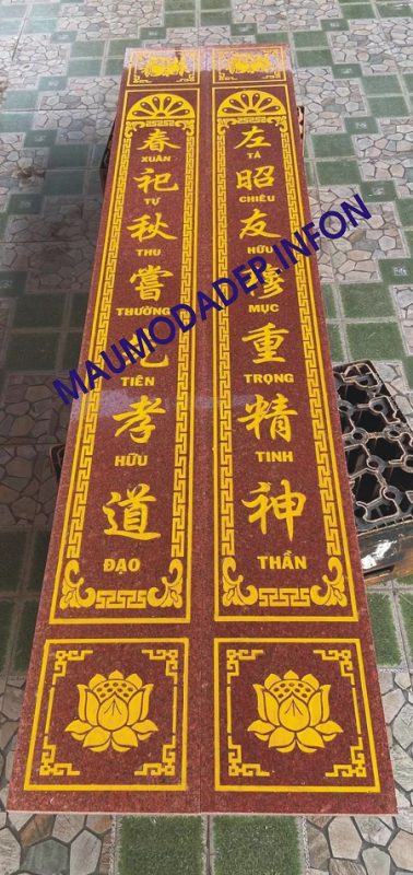 Khắc câu đối đá