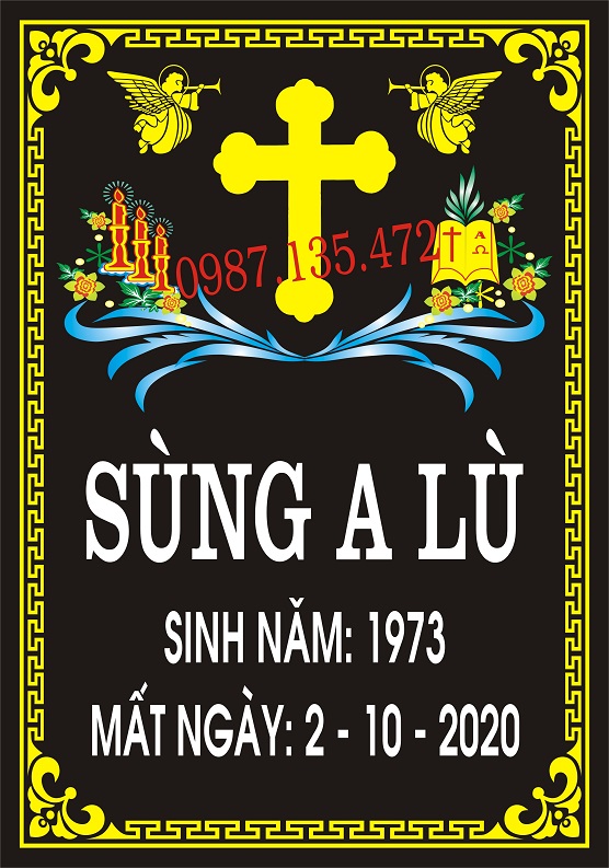 In bia mộ men sứ