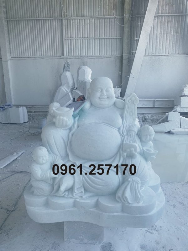 Tượng phật di lặc bằng đá trắng