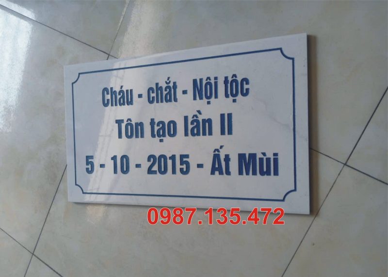 Khắc bia gạch granite cao cấp tại xưởng đồ thờ bằng đá mỹ nghệ