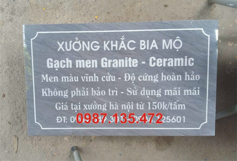 Khắc bia gạch granite cao cấp tại xưởng đồ thờ bằng đá mỹ nghệ