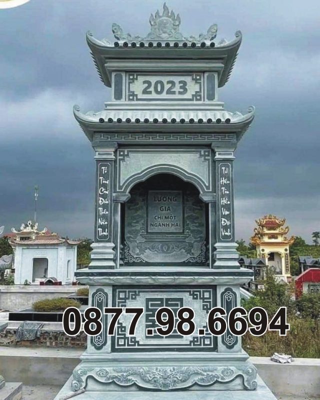 Mẫu mộ hai mái đá đẹp làm theo yêu cầu