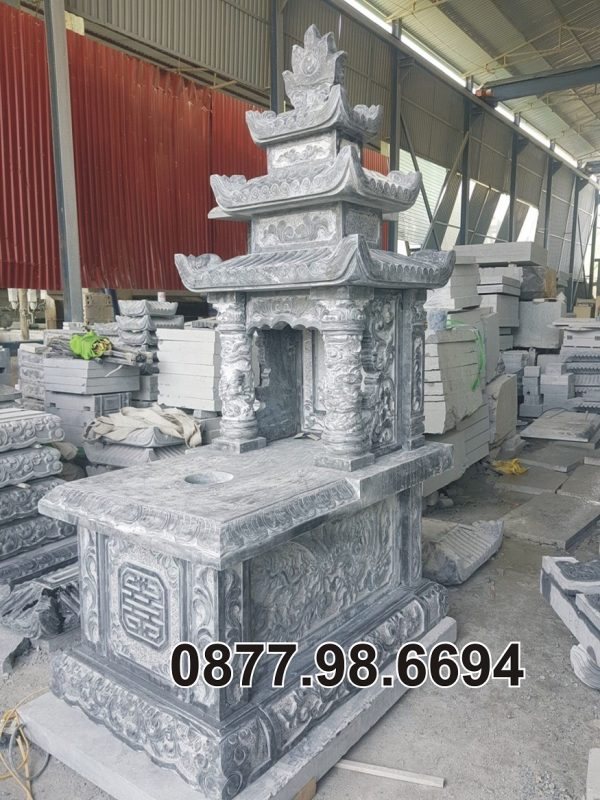 Mẫu mộ hai mái đá đẹp làm theo yêu cầu